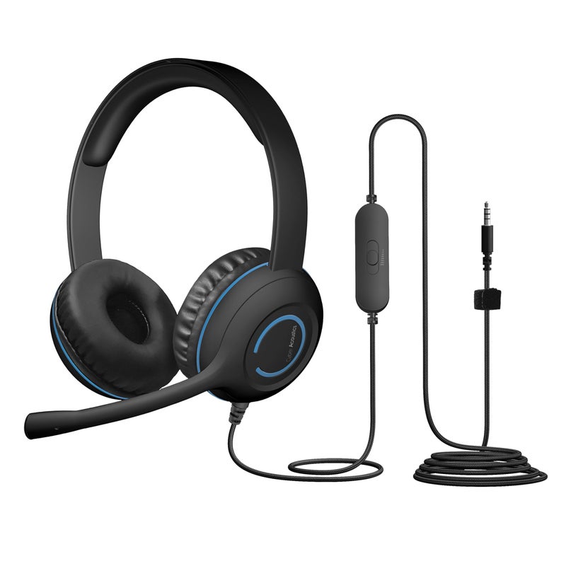 Cyber Acoustics سماعة ستيريو 3.5 مم من سايبر أكوستيكس (AC-5002) - متينة، واضحة، وصوت نقي للتواصل في الفصول الدراسية وفي المنزل - Image 1